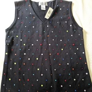 Style & Co Collection V neck Top w/color stones